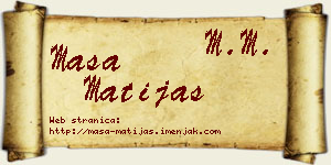 Maša Matijaš vizit kartica